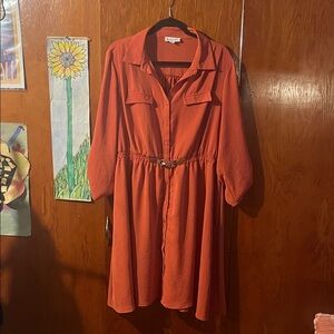 Universal Thread Terracotta Long Sleeve Dress